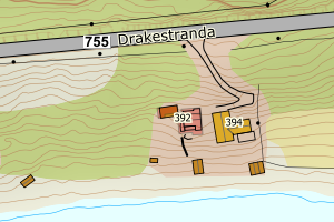 Kartbilde fra WMS-tjeneste av avviket