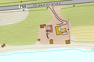 Kartbilde fra WMS-tjeneste av avviket