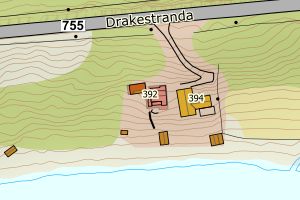 Kartbilde fra WMS-tjeneste av avviket