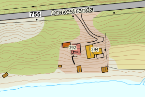 Kartbilde fra WMS-tjeneste av avviket