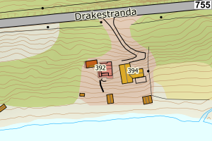 Kartbilde fra WMS-tjeneste av avviket
