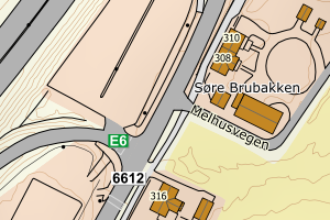 Kartbilde fra WMS-tjeneste av avviket