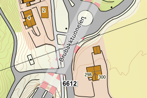 Kartbilde fra WMS-tjeneste av avviket