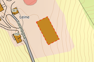 Kartbilde fra WMS-tjeneste av avviket