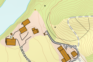 Kartbilde fra WMS-tjeneste av avviket