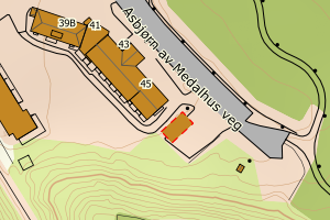 Kartbilde fra WMS-tjeneste av avviket