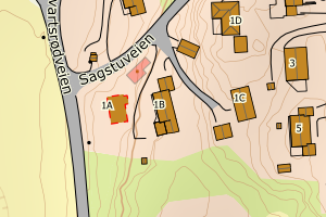 Kartbilde fra WMS-tjeneste av avviket