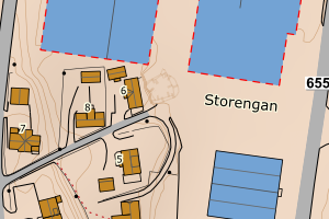 Kartbilde fra WMS-tjeneste av avviket