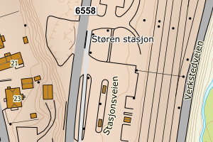 Kartbilde fra WMS-tjeneste av avviket