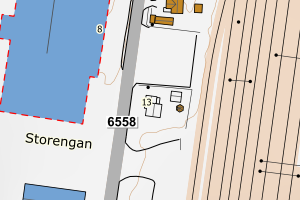 Kartbilde fra WMS-tjeneste av avviket