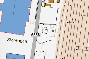 Kartbilde fra WMS-tjeneste av avviket