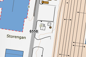 Kartbilde fra WMS-tjeneste av avviket