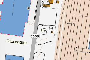 Kartbilde fra WMS-tjeneste av avviket
