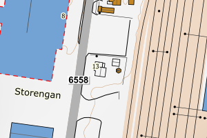 Kartbilde fra WMS-tjeneste av avviket