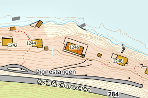 Kartbilde fra WMS-tjeneste av avviket