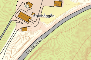 Kartbilde fra WMS-tjeneste av avviket