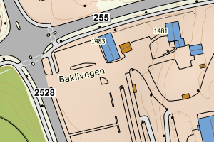 Kartbilde fra WMS-tjeneste av avviket