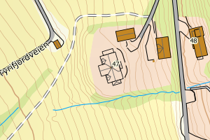 Kartbilde fra WMS-tjeneste av avviket