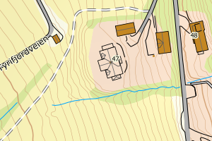 Kartbilde fra WMS-tjeneste av avviket