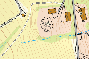 Kartbilde fra WMS-tjeneste av avviket