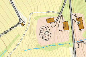 Kartbilde fra WMS-tjeneste av avviket