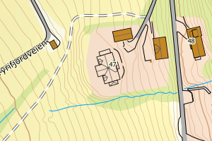 Kartbilde fra WMS-tjeneste av avviket