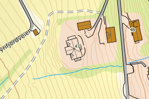 Kartbilde fra WMS-tjeneste av avviket