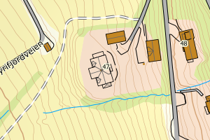 Kartbilde fra WMS-tjeneste av avviket