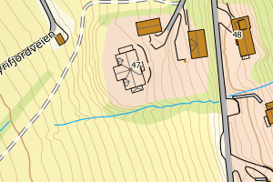 Kartbilde fra WMS-tjeneste av avviket