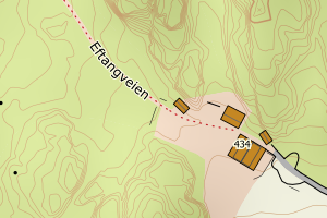 Kartbilde fra WMS-tjeneste av avviket