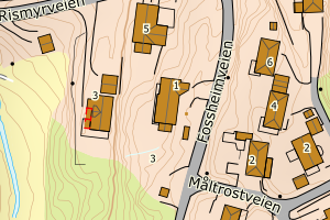 Kartbilde fra WMS-tjeneste av avviket