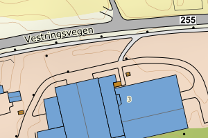 Kartbilde fra WMS-tjeneste av avviket