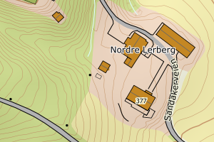 Kartbilde fra WMS-tjeneste av avviket