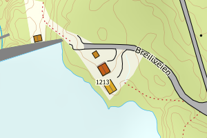 Kartbilde fra WMS-tjeneste av avviket