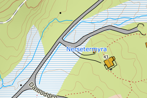 Kartbilde fra WMS-tjeneste av avviket