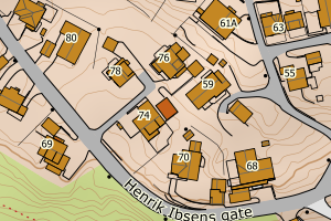 Kartbilde fra WMS-tjeneste av avviket