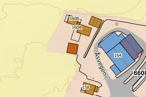 Kartbilde fra WMS-tjeneste av avviket