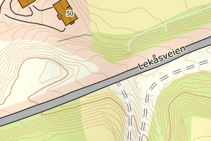 Kartbilde fra WMS-tjeneste av avviket