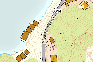 Kartbilde fra WMS-tjeneste av avviket