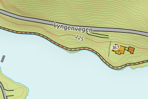 Kartbilde fra WMS-tjeneste av avviket