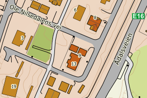 Kartbilde fra WMS-tjeneste av avviket