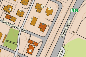 Kartbilde fra WMS-tjeneste av avviket