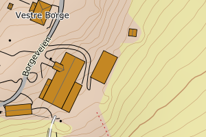 Kartbilde fra WMS-tjeneste av avviket