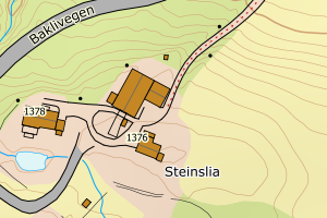 Kartbilde fra WMS-tjeneste av avviket