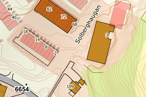 Kartbilde fra WMS-tjeneste av avviket