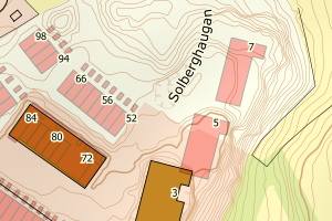Kartbilde fra WMS-tjeneste av avviket