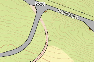 Kartbilde fra WMS-tjeneste av avviket