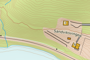 Kartbilde fra WMS-tjeneste av avviket