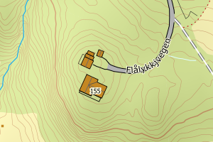 Kartbilde fra WMS-tjeneste av avviket