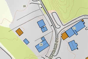 Kartbilde fra WMS-tjeneste av avviket